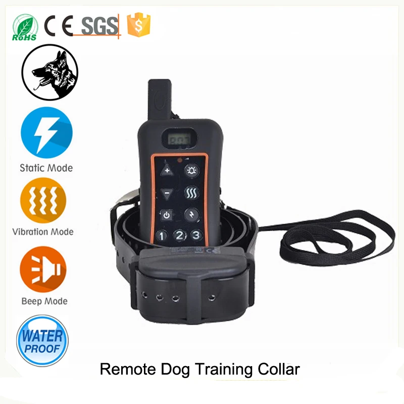 

1200m rechargeable and waterproof remote dog training collar with LCD display