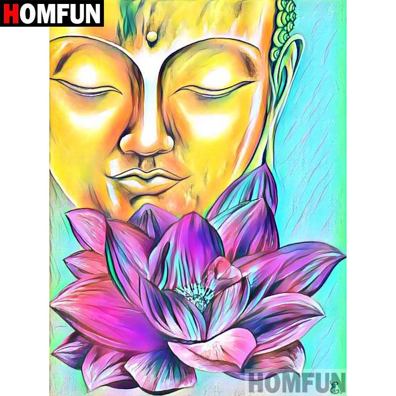 HOMFUN 3D алмазов картина &quotрелигиозная статуя Будды&quot Сделай Сам Полный Стразы