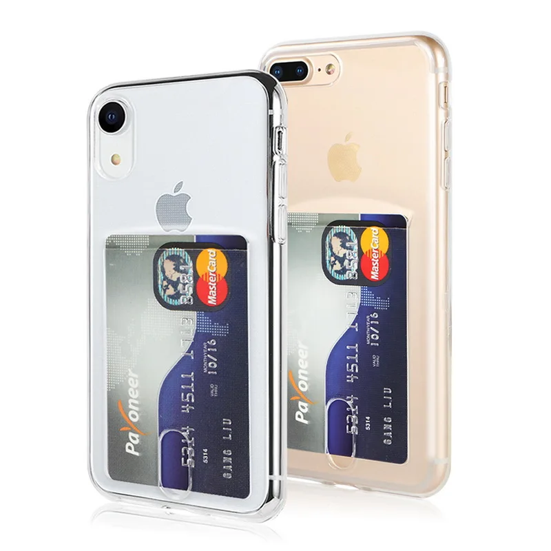 YISHANGOU кредитный держатель для карт, прозрачный чехол для iPhone 11 Pro Max 7 8, мягкая задняя крышка из ТПУ для iPhone 6 6S Plus X XR XS Max