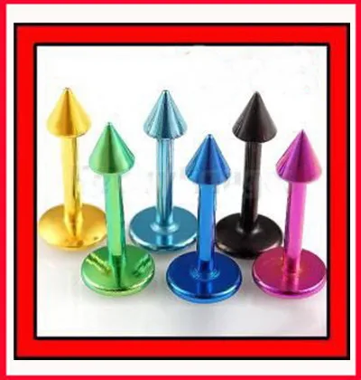 6 шт./лот цветные ухо конус губная губы пирсинг ювелирные изделия вакуумной