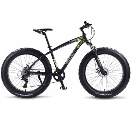 Black green Wolf's fang, горный велосипед bmx, 8 скоростей, Fat Bike, mtb, шоссейные велосипеды, 26*4,0, зимние велосипеды - Цвет: Black green