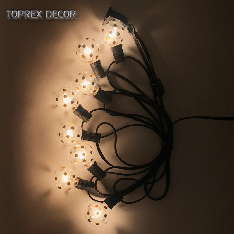 Toprex E12 patio lights- length 11.5ft. festoon light christmas lights outdoor string lights garden party