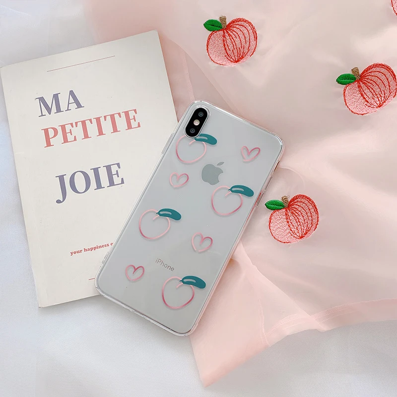 GlamPhoneCase персиковый Прозрачный чехол для телефона iPhone XS Max XR X 8plus 8 7plus 7 6 S/6 Plus Мягкий