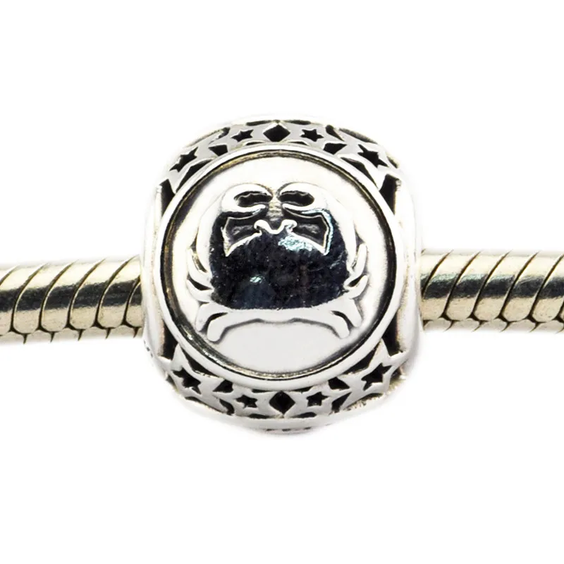 Подходит для женщин Pandora Браслеты Рак Знак Зодиака Подвески 100% стерлингового