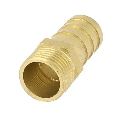 

3/8PT x 14mm 2 Way Brass Pneumatic Pipe Air Hose Barb Coupler Fitting 2pcs