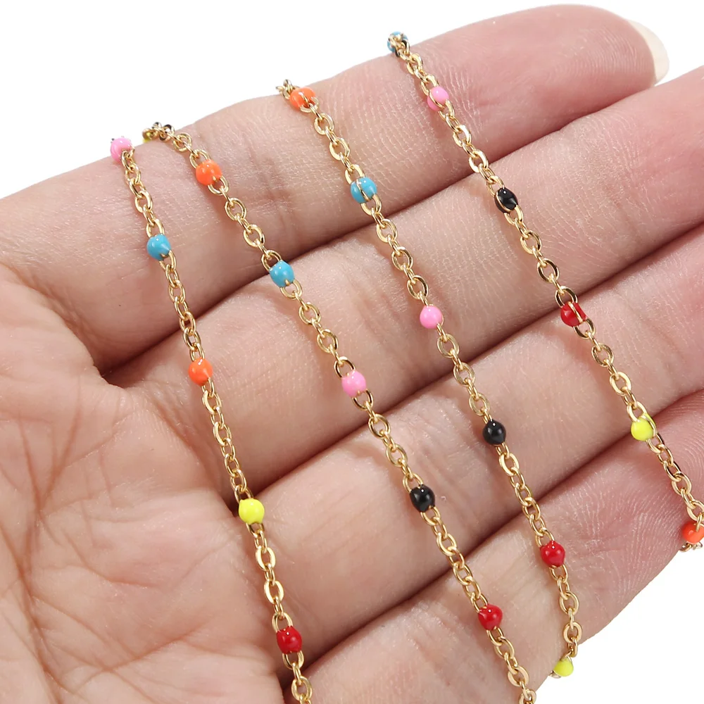 Звено цепи для кабеля из нержавеющей стали смешанные цвета ширина 2 мм