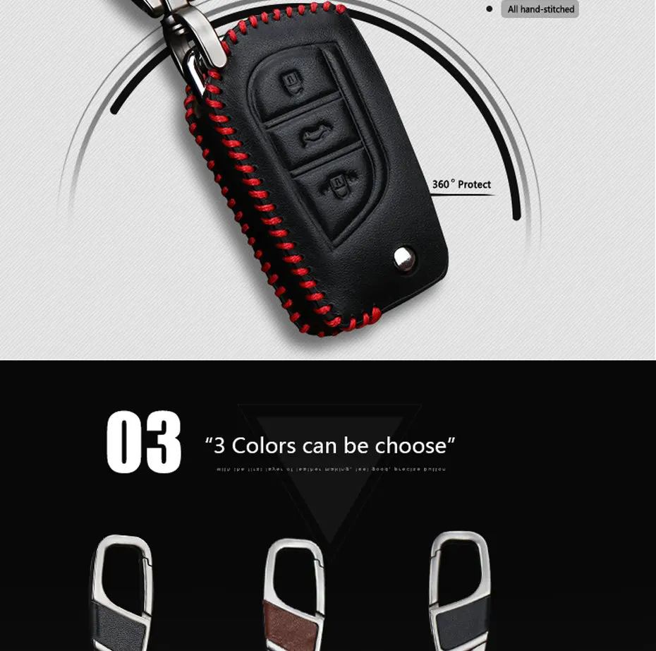 KUKAKEY кожаный чехол для автомобильных ключей, чехол-крышка для Toyota Hilux Corolla Avensis Prado Fortuner RAV4 ЧР корпус для автомобильного ключа Защитная оклейка автомобилей
