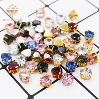free shipping 8mm heart shape zircon artificial gemstone with claw flatback base loose rhinestones diy jewelry accessories