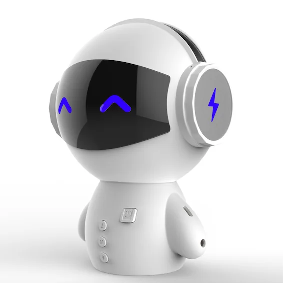 white Мини Портативный мультфильм робот Bluetooth динамик s беспроводной приемник музыкальная стереоколонка плеер Домашний офис с будильником - Цвет: white
