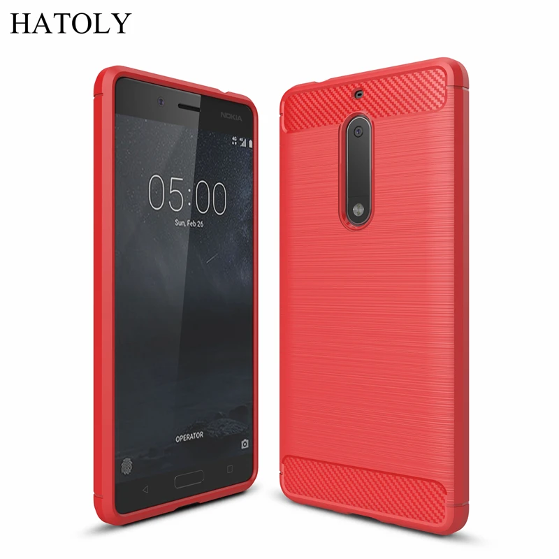 Чехол HATOLY для Nokia 5 противоударный мягкий силиконовый гибридный чехол с ворсом из