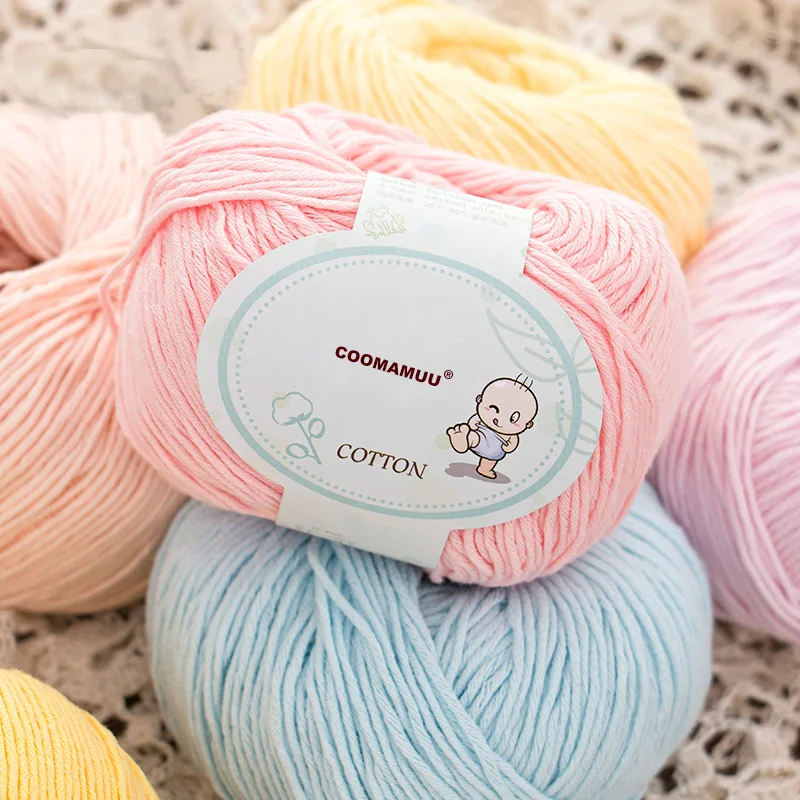 Хлопковые спицы 1ball x50g для вязания крючком пряжа мягкая теплая детская ручного