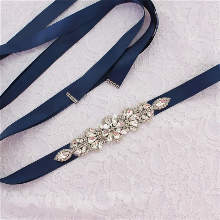 dark blue Bridal Belt Wedding Belt Crystal Belt Wedding Belt Diamond Belt Wedding Belt Pearl Belt - Цвет: dark blue