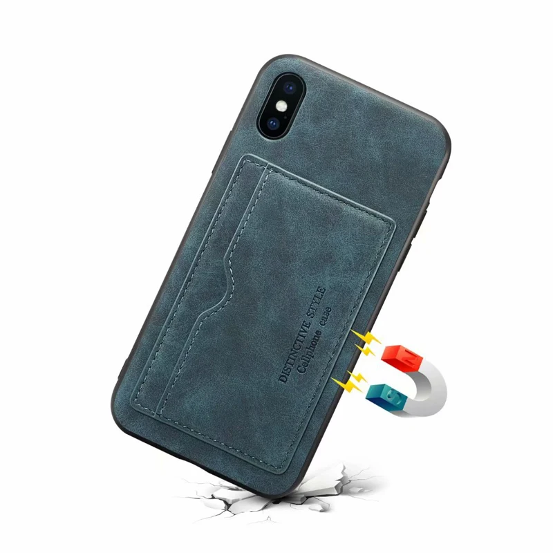 Card Slot Stand Cover for iPhone X Business Case Soft TPU Anti-Knock Shell iPhoneX Bag Sleeve Vintage Style Holder Capa Fundas | Мобильные