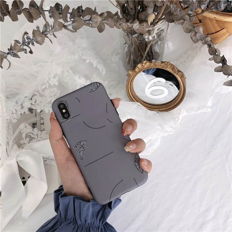 Крутой чехол с абстрактным серым рисунком для iPhone XS, XR, XS, Max, X, 8, 7, 6, 6S Plus, мягкий чехол для телефона IMD, чехол для задней панели - Цвет: Бежевый