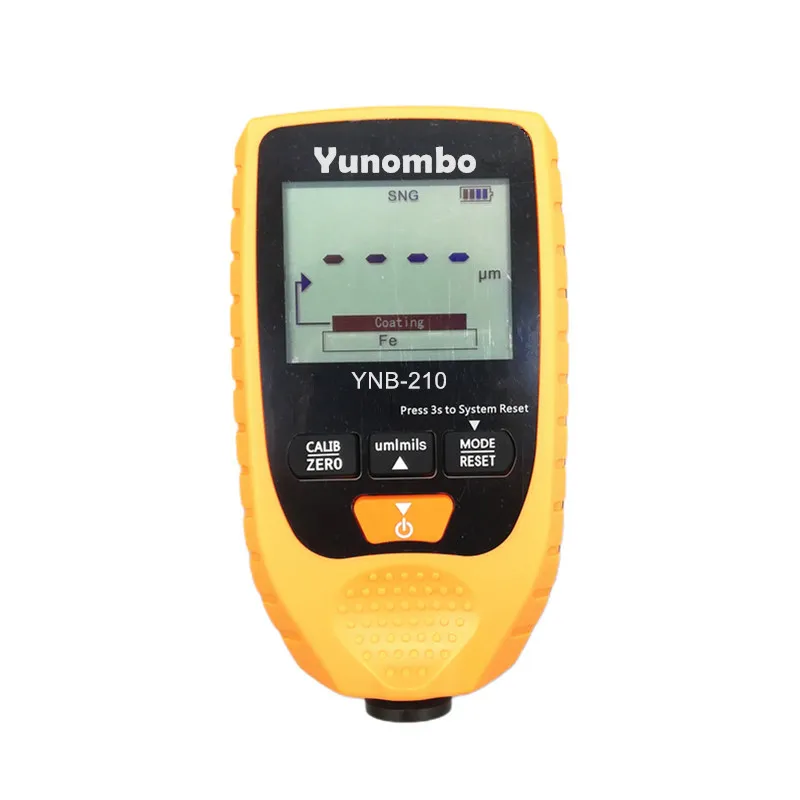 Yunombo YNB-210 цифровой подсветкой ЖК-дисплей толщиномер пленки Толщина краски тестер толщины покрытия толщиномер