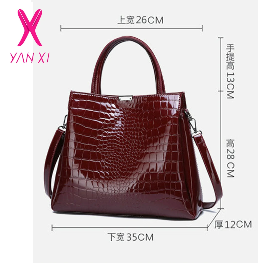 YANXI роскошные сумки аллигатора Модные Женские Сумки Дизайнерские однотонные из