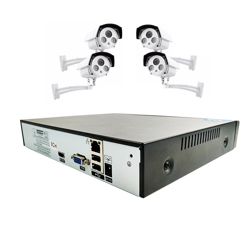 Камера видеонаблюдения 8 каналов 1080 P NVR 2 МП IP инфракрасная цилиндрическая для