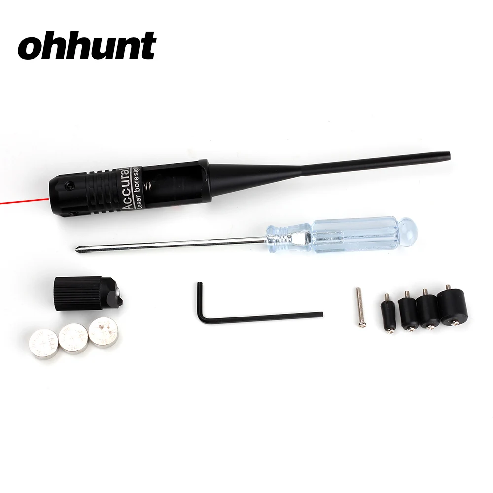 Ohhunt охотничий красный лазерный Boresighter наборы красный зеленый точка отверстие прицел для стрельбы. 22 до. 50 Калибр прицел - Цвет: Red laser