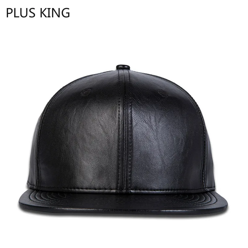 Однотонная черная хип хоп кепка из искусственной кожи модная мужская Кепка Snapback