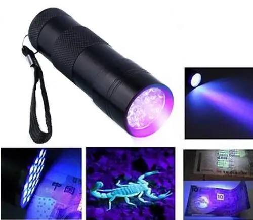 

12LED UV Flashlight Torch Light 395nm Ultra Violet Light Blacklight UV Lamp Torch AAA Battery For Marker Checker Detection