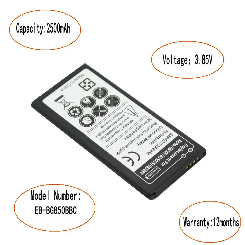 ISkyamS 1x2500 мАч EB BG850BBC аккумулятор + универсальное зарядное устройство для Samsung Galaxy