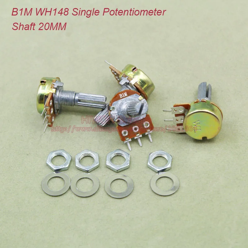 (10 шт./лот) B1M 1M OHM 1MOhm WH148 Линейный одиночный поворотный потенциометр горшок с валом
