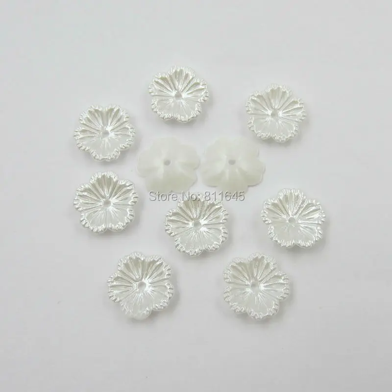 Полукруглые бусины из искусственного жемчуга разноцветный цветочный узор 100 шт.