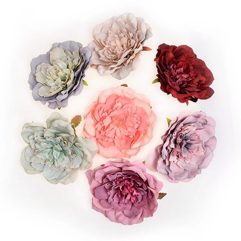 5PCS10cmHead шелковые пионы искусственные цветы для свадьбы декоративные украшения