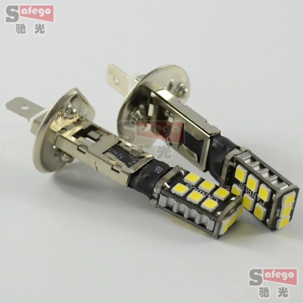 Safego 2 шт. H1 Canbus светильник s 15SMD 2835 Светодиодный светодиодный фонарь головной фар