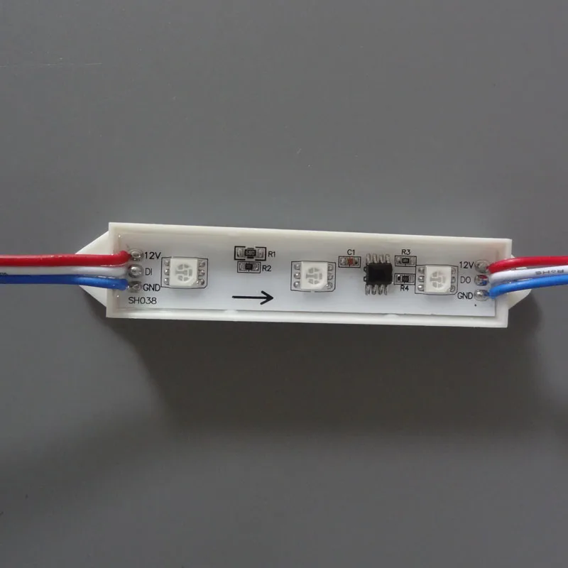 20 шт./лот 3 светодиода 5050 SMD RGB светодиодный модуль водонепроницаемый IP68 2811/2801 IC DC12V
