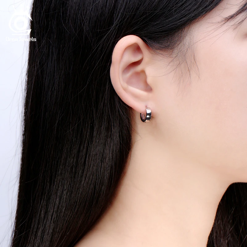 ORSA JEWELS женские серьги-обручи круглой формы милый дизайн Идеальный полированный серебряный цвет модные серьги ювелирные изделия для женщин OE03
