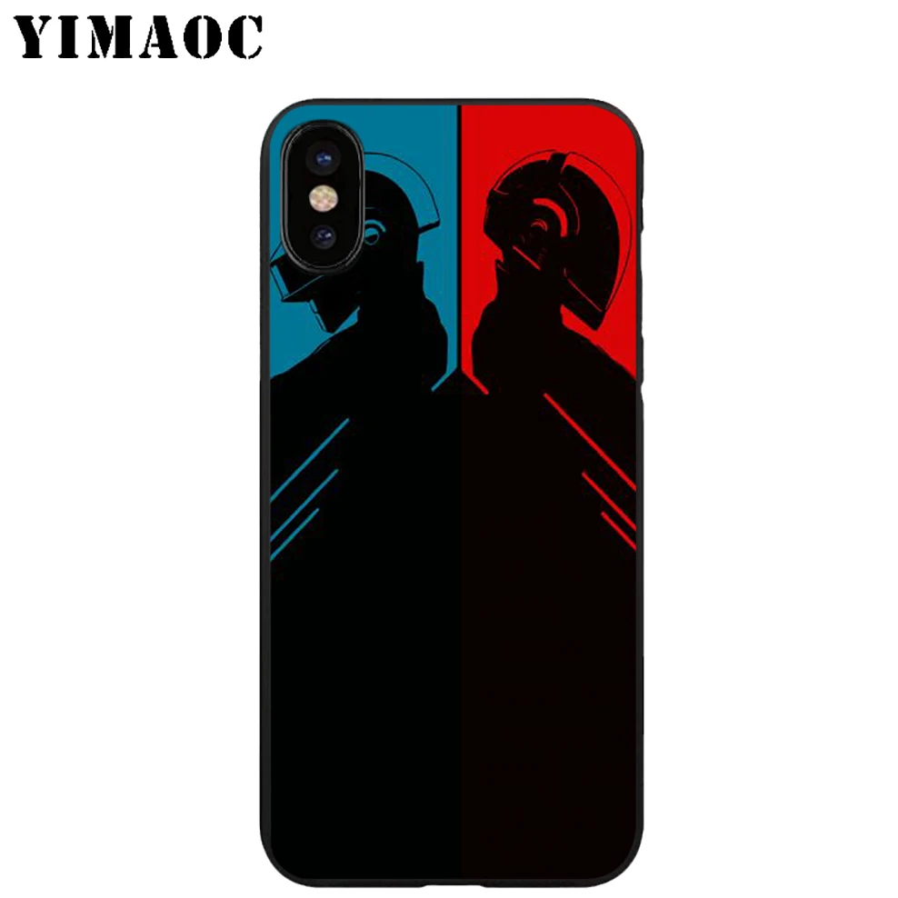 YIMAOC Daft панк Мягкий ТПУ Черный силиконовый чехол для iPhone X или 10 8 7 6 6S Plus 5 5S SE Xr Xs Max |