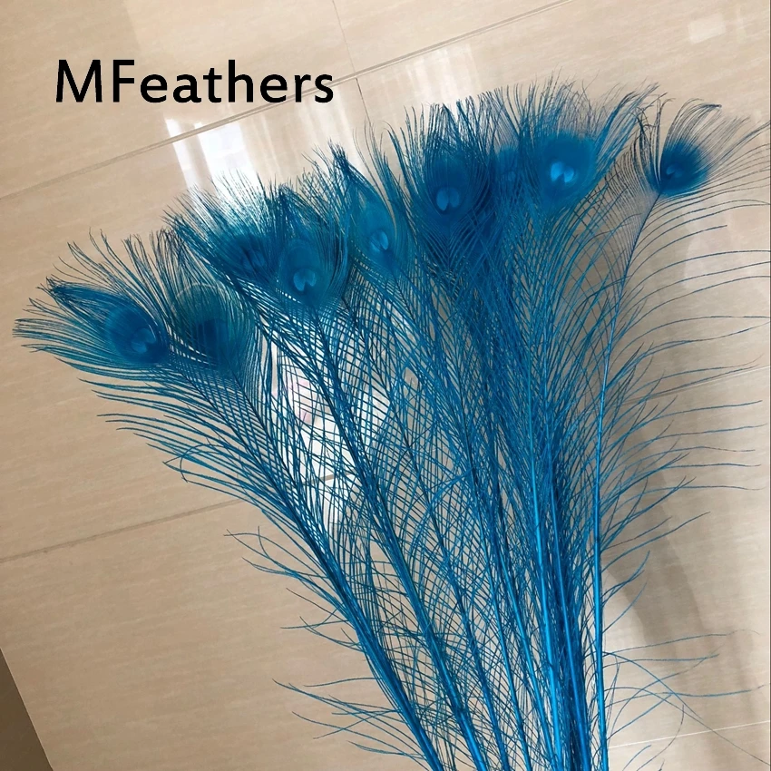 1000 pcs Turquoise Blue Bulk Centerpieces Long Peacock tails Feather Cheap for Decoration Christmas Costume Wedding Wholesale | Дом и сад