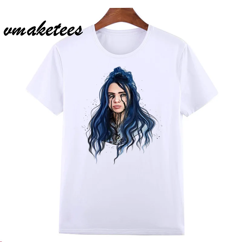 Billie Eilish футболка хип-хоп летняя футболка с круглым вырезом и коротким рукавом Мужская/Женская футболка высокого качества Мужская/Женская футболка HCP4562