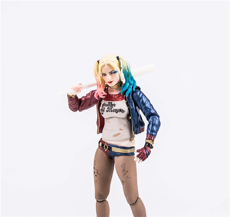 15cm Suicide Squad Harley Quinn Action Figure toys Harley Quinn With Hammer and Gun Collectible Model Toys christmas gift