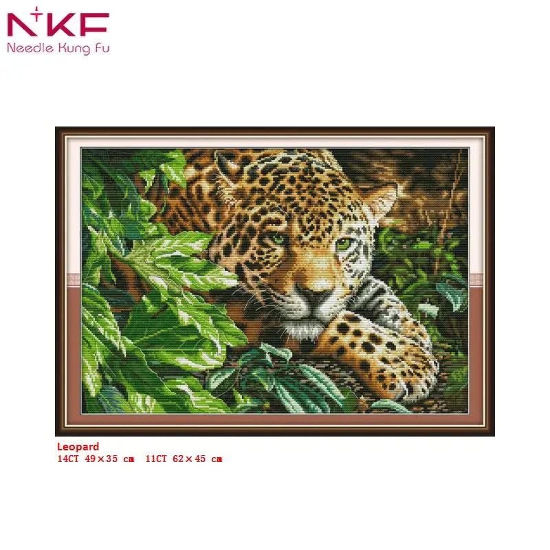 NKF Новое поступление Leopard рукоделие DMC DIY Ручная работа 11CT 14CT наборы для вышивки