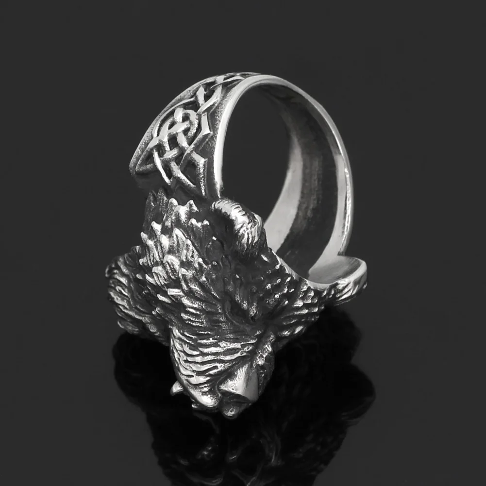 Викинги из нержавеющей стали медвежьи Worrior кольцо амулет|Кольца| |