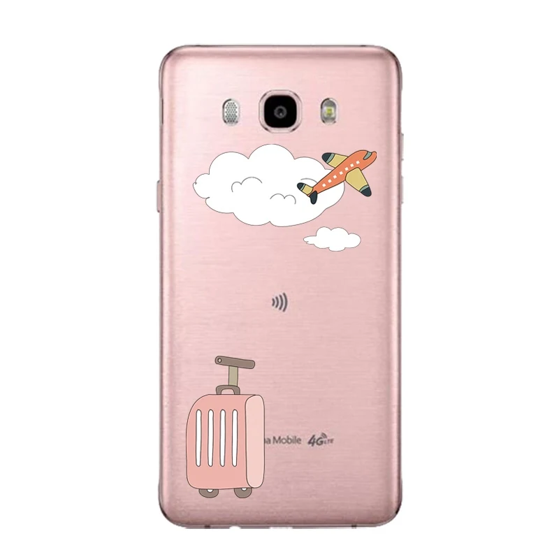 Beach Soft Clear TPU Phone Case For Samsung J3 J5 J7 S6 S7 S8 note8 A3 A5 C7 J2prime Girafee Cloud Prinetd Cover Free Shipping | Мобильные