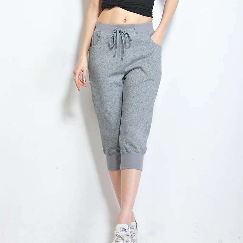 Women's summer Seven Length Harem Pants Large Size 5XL 6XL Gray Casual Joggers Sweatpants trousers Capri female | Женская одежда