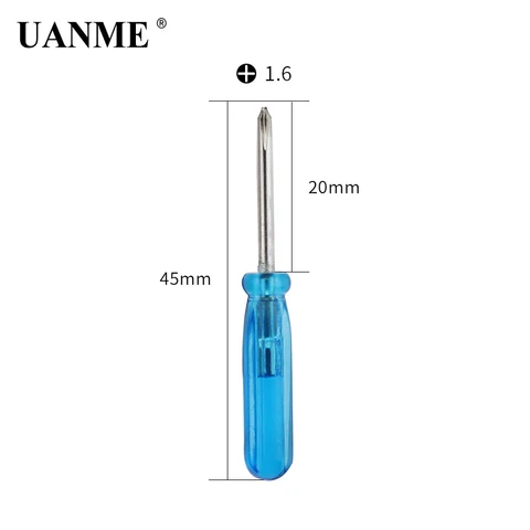 UANME Tiny 2,0 мм Phillips плоский крест мини отвертка синий шагомер выделенная маленькая отвертка 20 шт./лот
