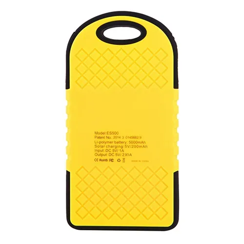 5000 mAh Dual USB портативное солнечное зарядное устройство Универсальный дождепроницаемый внешний аккумулятор