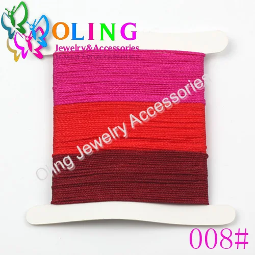 OlingArt, 3 цвета, 9 м, сделай сам, шнур, аксессуары, Жемчужная Нить, бисер, нейлон, шелковый шнур, нить, линия, 0,8 мм, подходит для ожерелья, ювелирное изделие - Цвет: 008 3M 3 color mix