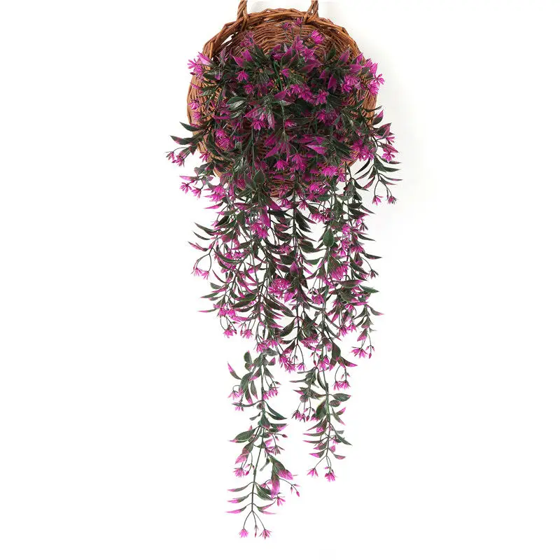 hotpink 78 см искусственные Висячие цветочные растения искусственная Виноградная лоза ивовые цветы из ротанга искусственные Висячие растения для украшения стен дома и сада - Цвет: hotpink