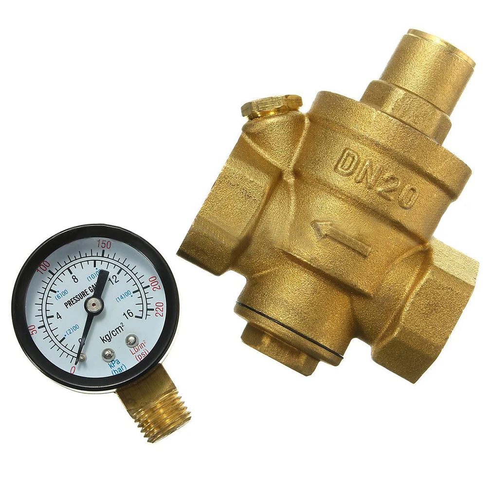 3/4 дюйма DN20 Регулируемый Bspp латунный редукционный клапан с манометром|reducing valve|water