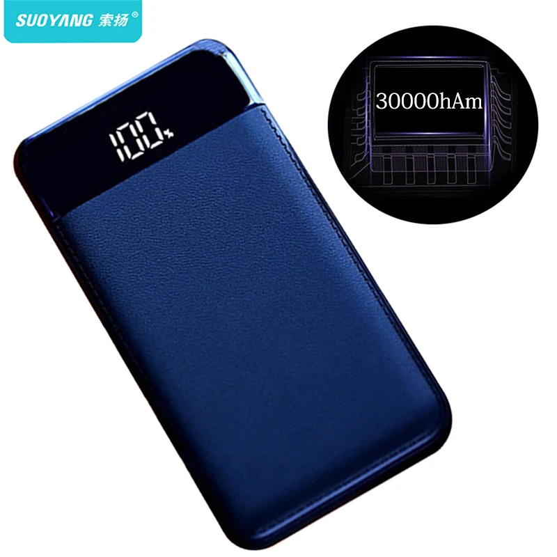 30000 mah Мощность Bank внешняя Батарея повербанк 2 USB ЖК-дисплей банк Портативный