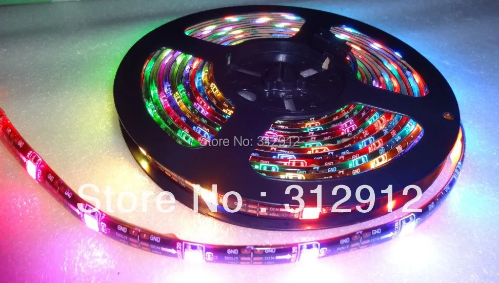 5 м DC5V черная печатная плата WS2812B led pixel srip IP65 30 шт. WS2812B/m с пикселей