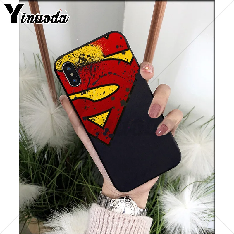 A3 Yinuoda DC hero Супермен Силиконовый мягкий ТПУ Черный чехол для телефона для iPhone X XS MAX 6 6s 7 7plus 8 8Plus 5 5S SE XR - Цвет: A3