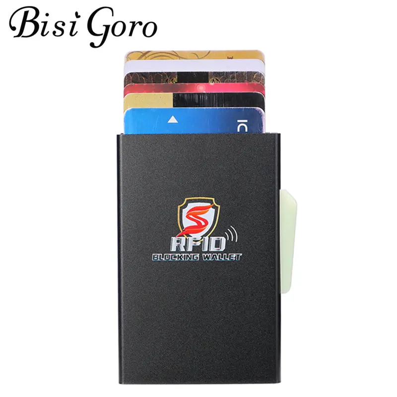 Bisi Goro 2021 алюминиевый держатель для карт задний карман Умный кошелек RFID