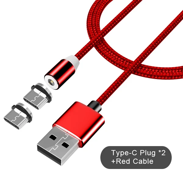 NOHON 3 в 1 быстрый Магнитный зарядный кабель светодиодный 8-контактный Micro usb type C для iPhone X 7 8 6 Xiaomi 4 магнитные кабели для зарядки - Цвет: 2 type-c 1 cable