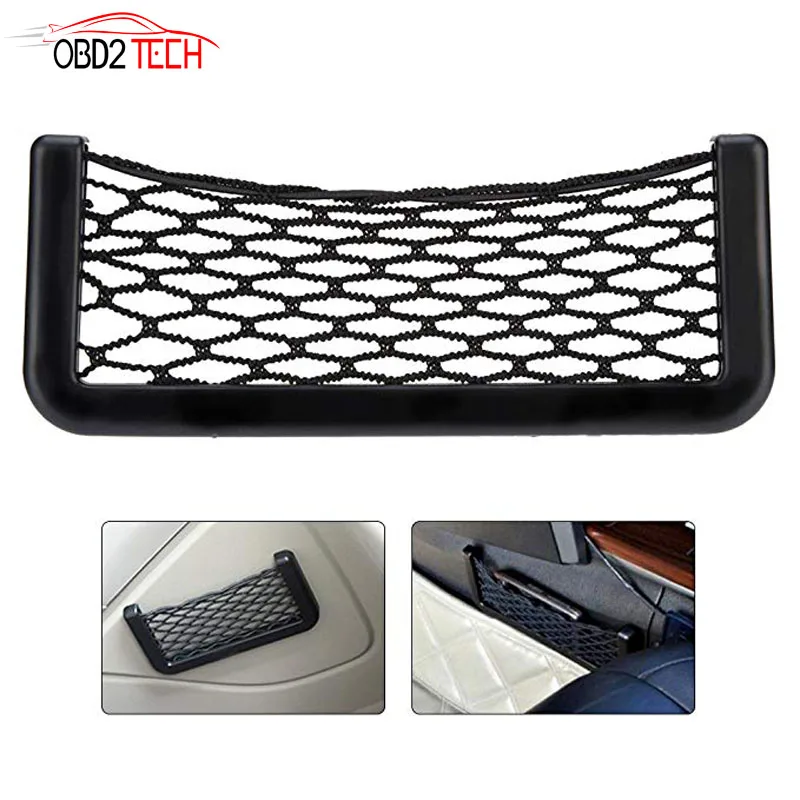 

Universal Black Car Net Bag Phone Holder Storage Pocket Organizer Car Mesh Net Holder Pocket For Wallet Keys Pens Phone